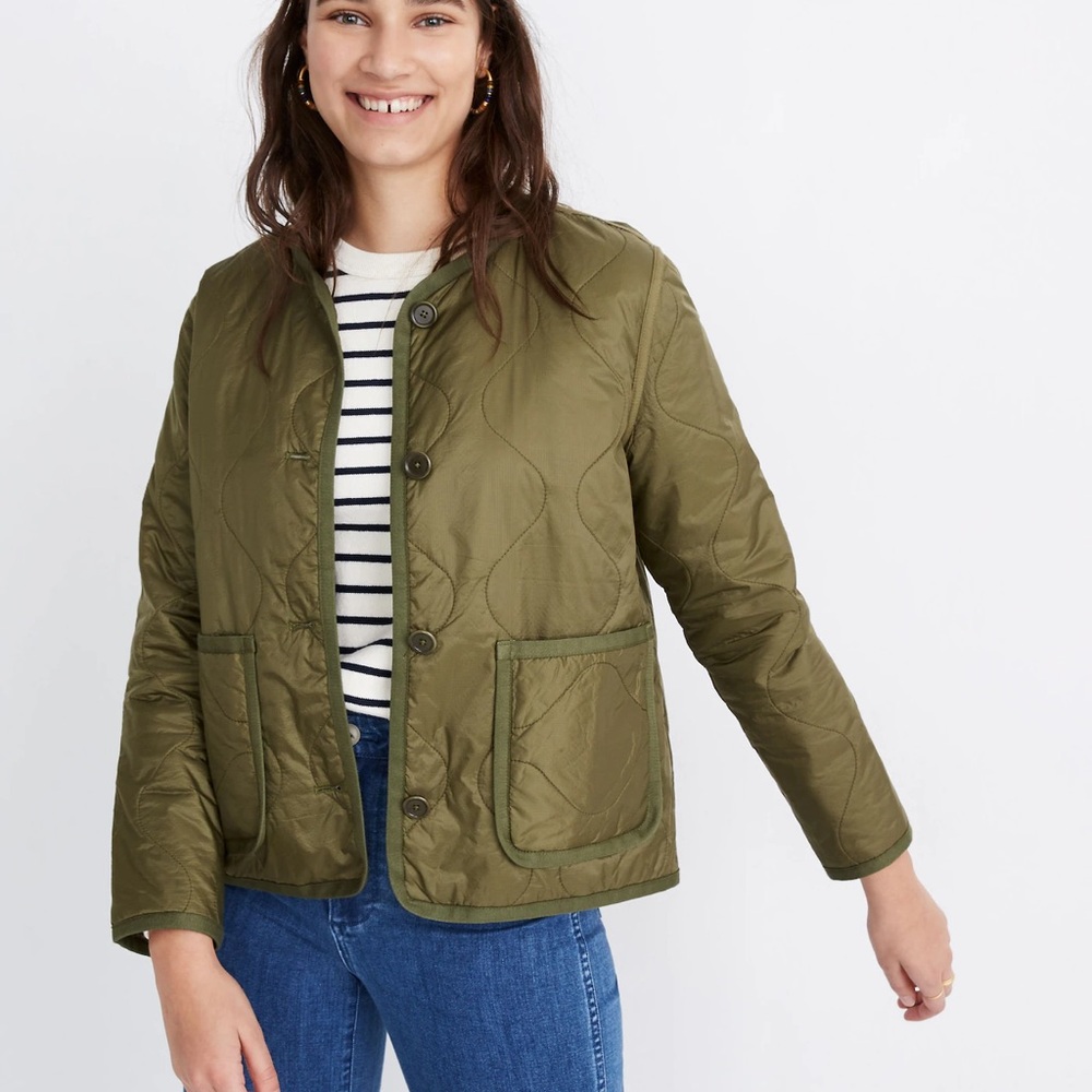 Madewell Women's Quilted Liner Jacket in Vintage Moss